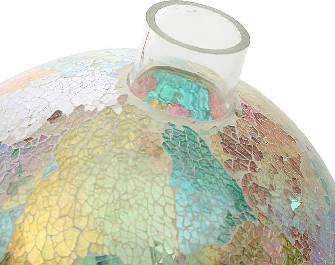 Glass Gazing Ball 10 inch Indoor Outdoor Mosaic Gazing Ball Colorful Globe for Yard and Home Decor, Glass Gazing Globe for Garden