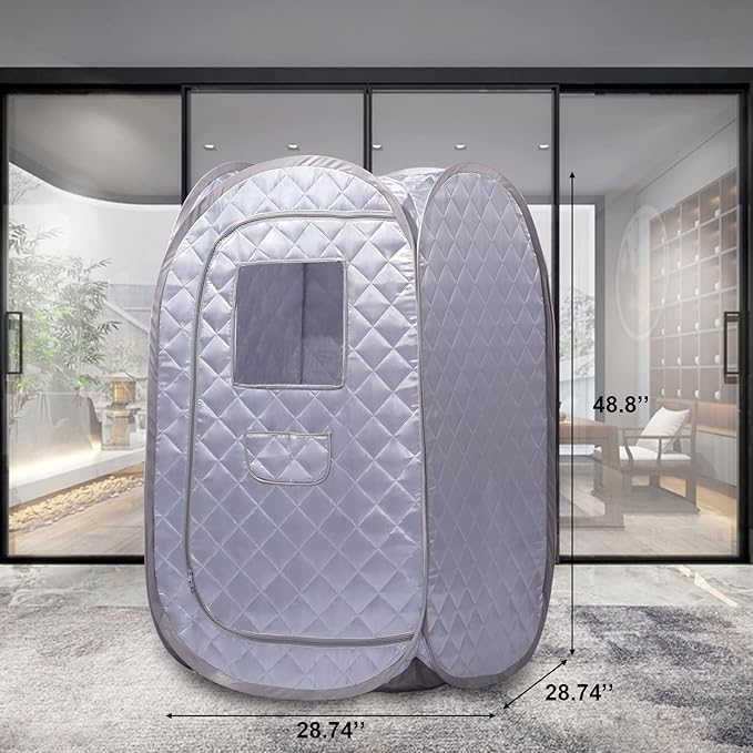 Smartmak Portable Sauna Tent, Foldable One Person Full Body Spa for Detox Therapy Without Steamer - Grey
