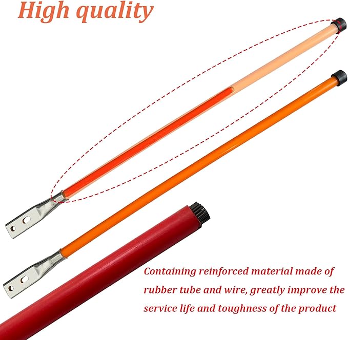 Snow Plow Blade Markers Guides Kit 304 Stainless Steel Joint 36'' Upgraded Thickened Material High Visibility Never Break Never Rust Fit for Most Snow Plow (Orange)