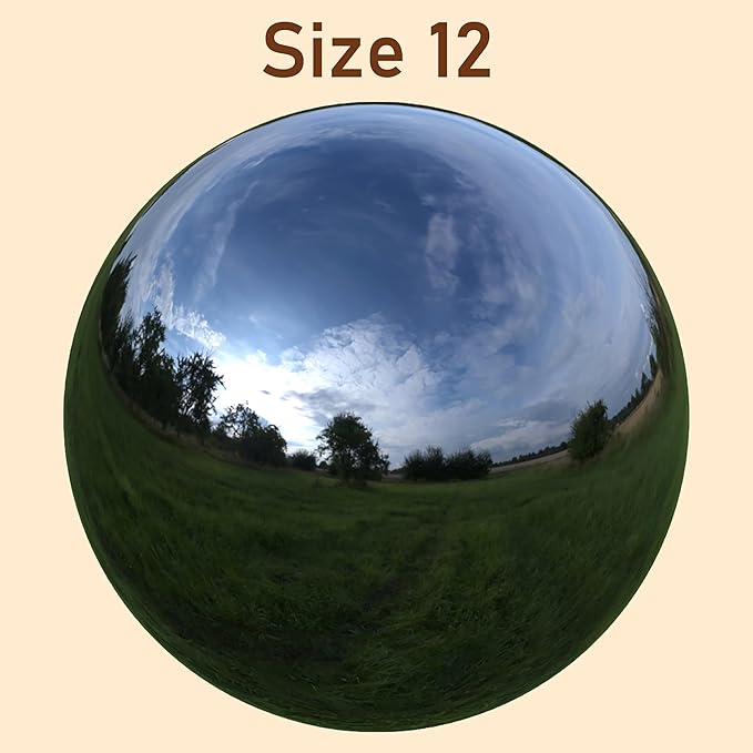 Lulu Decor, Size 12 Titanium Stainless Steel Gazing Mirror Ball, Smooth Reflective Shiny Garden Decoration Globe