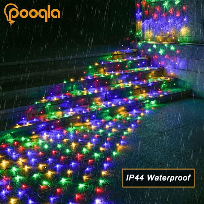 21ft x 5ft 360 LED Colorful Christmas Net Lights, 8 Modes Connectable Outdoor String Lights for Yard, Garden, Party Decor