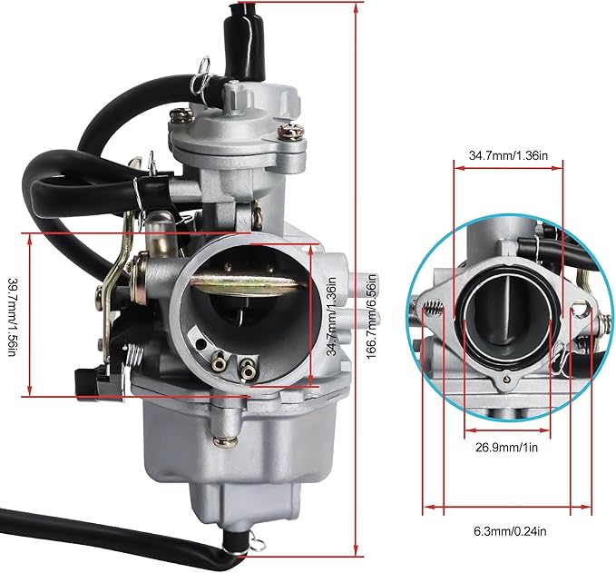 Carburetor Compatible with Honda TRX250EX TRX 250Ex Sportrax 250 2001-2005 ATV Carb, Compatible with Honda TRX250X 2009-2012