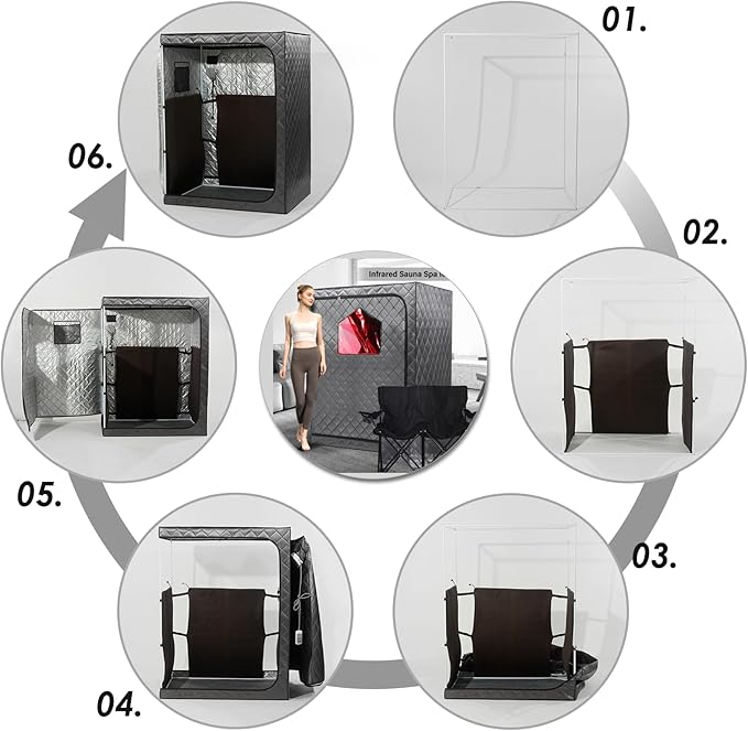Full Body 2 Person Portable Infrared Saunas for Home, 2 Person Sauna Tent, at Home Sauna, Portable Personal Infrared Sauna Two-Person Sauna Tent with 2 Foldable Chairs, Remote Control
