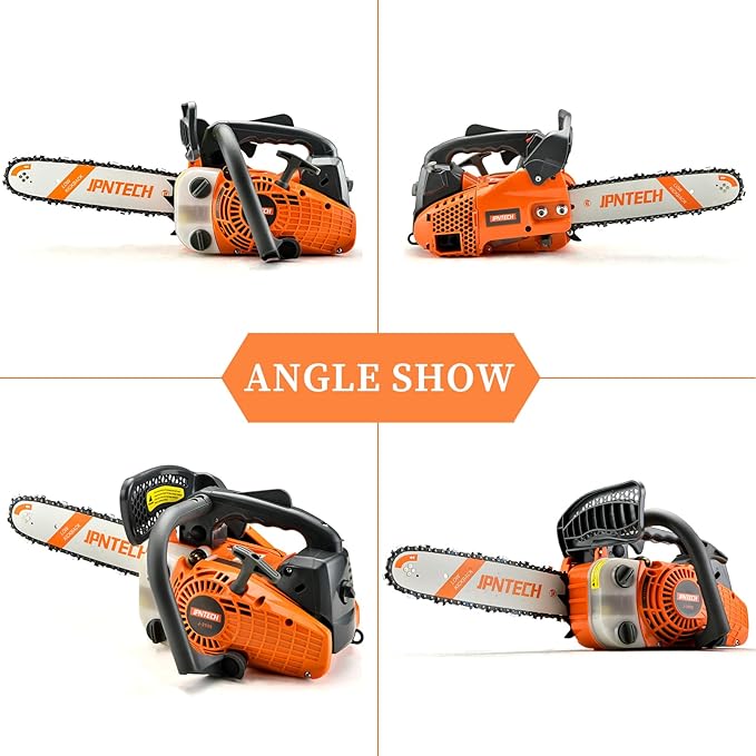 25.4cc 2-Cycle Gas Chainsaw 12 Inch Top Handle Chainsaw Petrol Handheld Cordless Portable Gas Powered Chain Saw for Tree Cutting Wood Logging