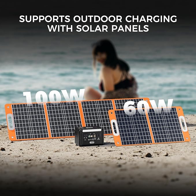 Flashfish T300pro 300W Portable Power Station 230Wh LiFeP04 Battery, 600w Surge, Pure Sine Wave AC Outlets, 100W USB-C PD, 1.2H Fast Recharge, Solar Generator for Camping, Rv, Outdoor &Emergency Use