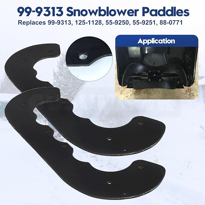 99-9313 Snow Blower Paddles Replaces Toro 99-9313 Paddle Kit, 125-1128, 88-0771, 55-9250 for Toro CCR2000, CCR2400, CCR2450, CCR3000, CCR 3650, Power Clear 221, 621, 721, 721E Snowblowers