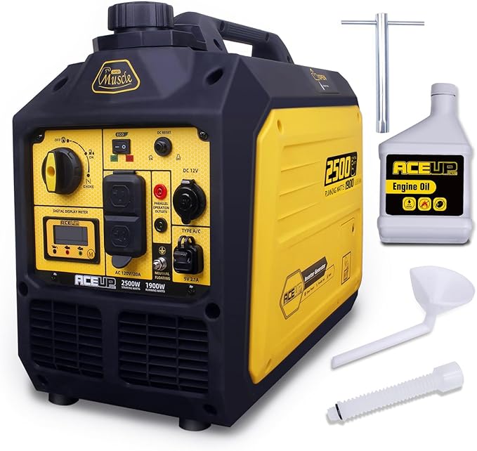 Aceup Energy 2500 Watt Gas Inverter Generator, Super Quiet Portable Generator for Home use, Camping, EPA Compliant