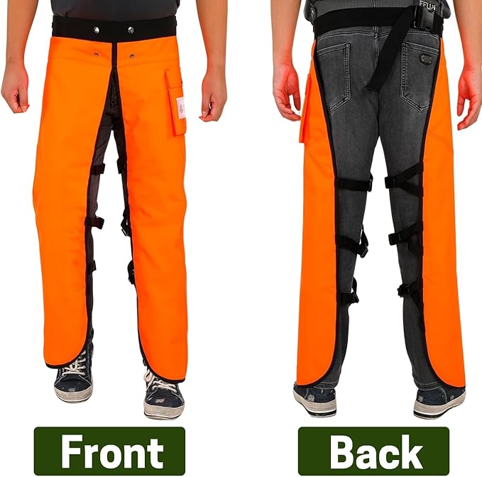 Chainsaw Chaps Apron Wrap 8-layer for Men/Women Loggers Forest Workers Protective Chain Saw Pants Adjustable