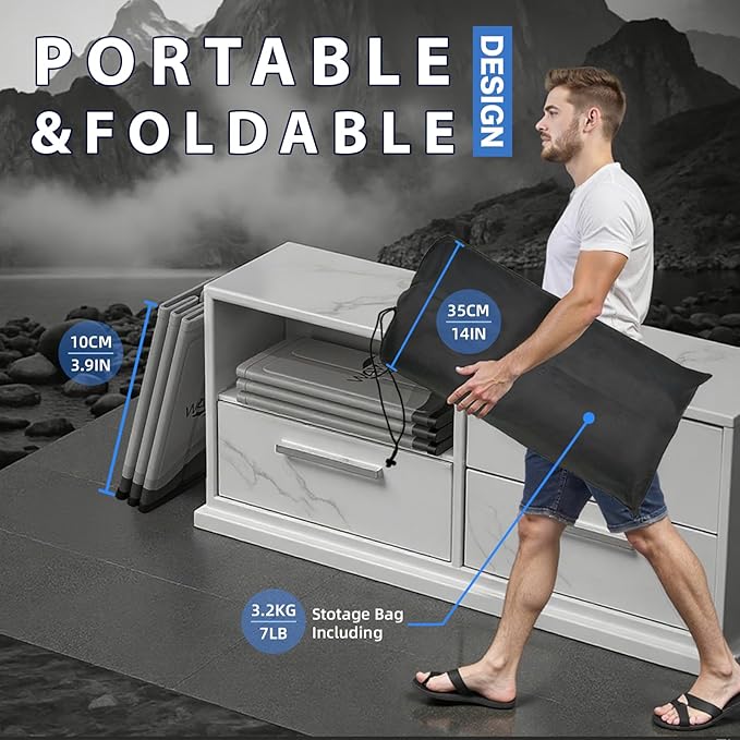 WAVYEASE Upgraded Portable Cold Plunge Tub for Athletes & Adults | 100 GAL Foldable Ice Bath with Insulative Cover | Instant Setup for Indoor & Outdoor Recovery (Grey)