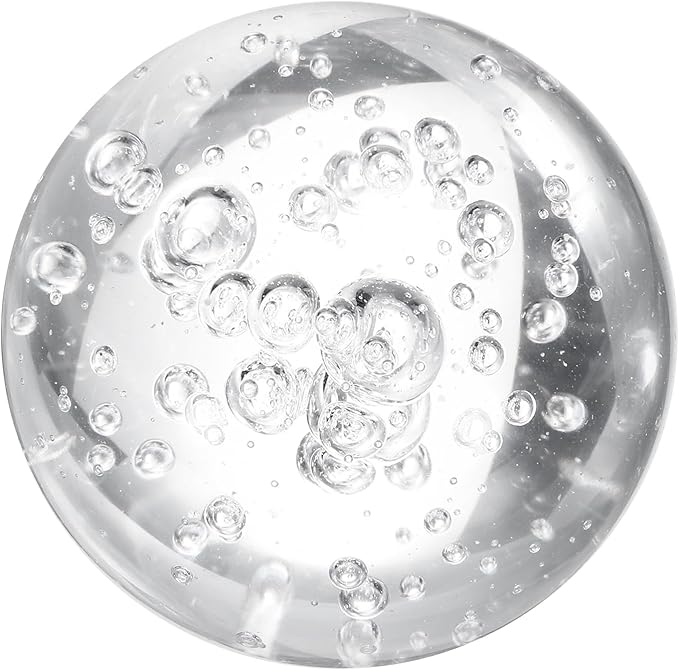 uxcell 50mm/2" Crystal Sphere Ball Bubble Glass Solid Decorative Sphere Crystal Ball Prop Ornament for Feng Shui Divination Fortune Telling Tabletop Fountain Decoration, Clear