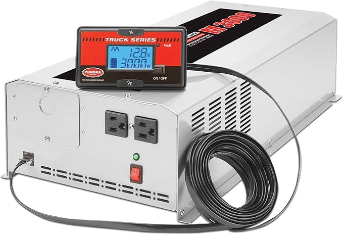 Tundra Inverter,120VAC,12VDC,3000W,2 Outlets, Silver