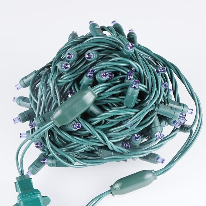 100 LED 5MM Blue Christmas Lights, 33FT Indoor/Outdoor String Light, Mini Lights for Garden, Patio, Christmas Trees - Green Wire, Commercial Grade, UL Listed