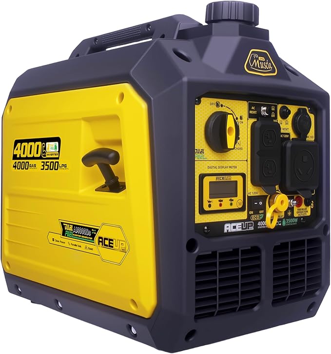 Aceup Energy 4000 Watt Dual Fuel Inverter Generator Portable Quiet 149cc, Gas and Propane Powered for Home, RV-Ready, EPA Compliant
