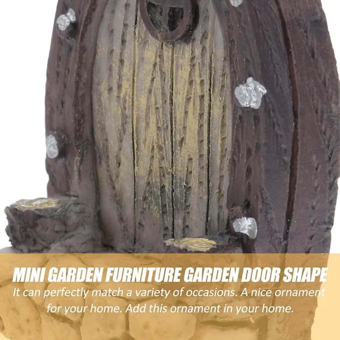 Mipcase Mini Garden Furniture Resin Simulation Wood Door for Micro Landscapes 5pcs Miniature Door Decorations for Fairy Garden Accessories and Pot Plants