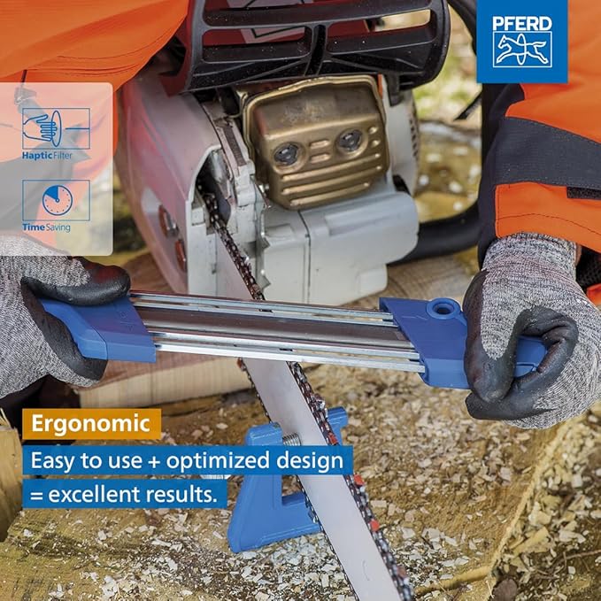 Pferd 17304 Chain Saw Sharpener CS-X, File 7/32 inch, File and Depth Gauge File in One Ergonomic Tool
