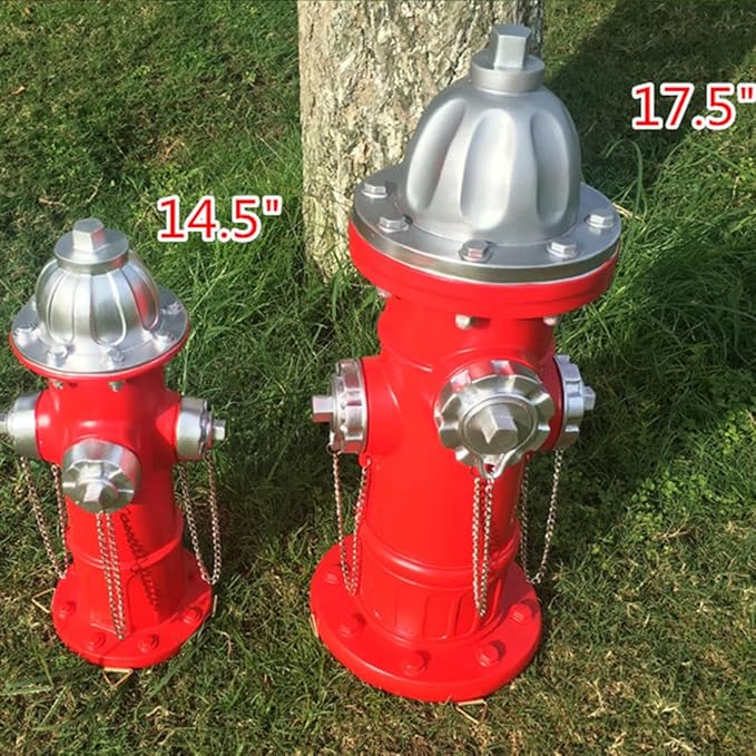 Dog Fire Hydrant Pee Post Statue with 4 Stakes, Fake Fire Hydrant for Dogs to Pee On Puppy Pee Post Training Tool Yard Garden Indoor Lawn Ornament Outdoor Statue (17.5 * 7.3 inch)