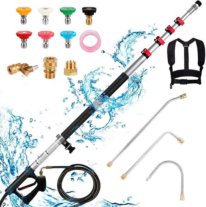 High Pressure Washer Nozzle Set, 7 Pieces Variable Speed Connection, High Pressure Washer Quick Nozzle, 1/4" Quick Connection, 4000 PSI (Washer Wand With 7 Nozzle)