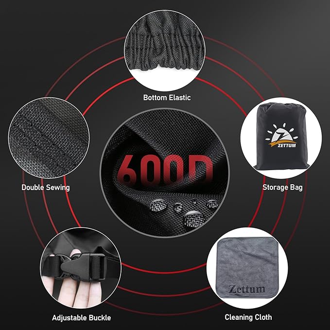 Zettum Snow Blower Cover - 600D Snowblower Covers Waterproof Heavy Duty, Outdoor Snow Thrower Cover Universal Fit for EGO, Honda, Ryobi, Cub Cadet, Ariens, Troy Bilt, Snow Joe, Toro and PowerSmart