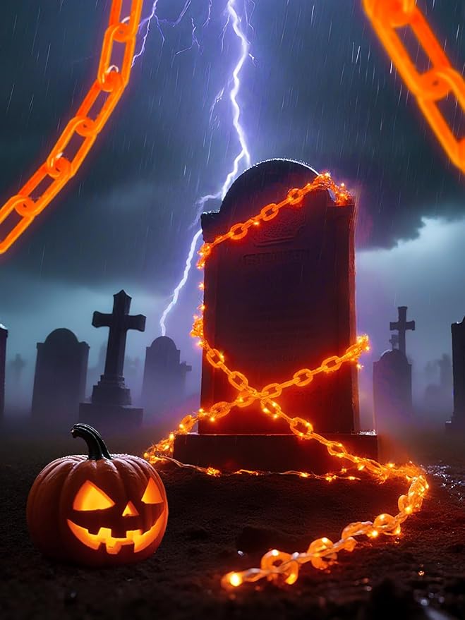 Halloween Battery Lights – 10Ft 160 LED Chain, Waterproof with 8 Modes & Timer