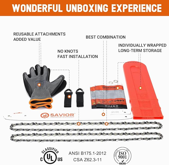 Savior 16 Inch Chainsaw Bar and R55 Chain Combo, 3/8"LP Pitch .043" Gauge 55 Drive Links Fit Stihl MS 170 MS 171 MS 180 MS 180 C-BE MS 181 C-BE, Replace 164MLEA074 16" Bar(2 Chains+ 1 Bar)
