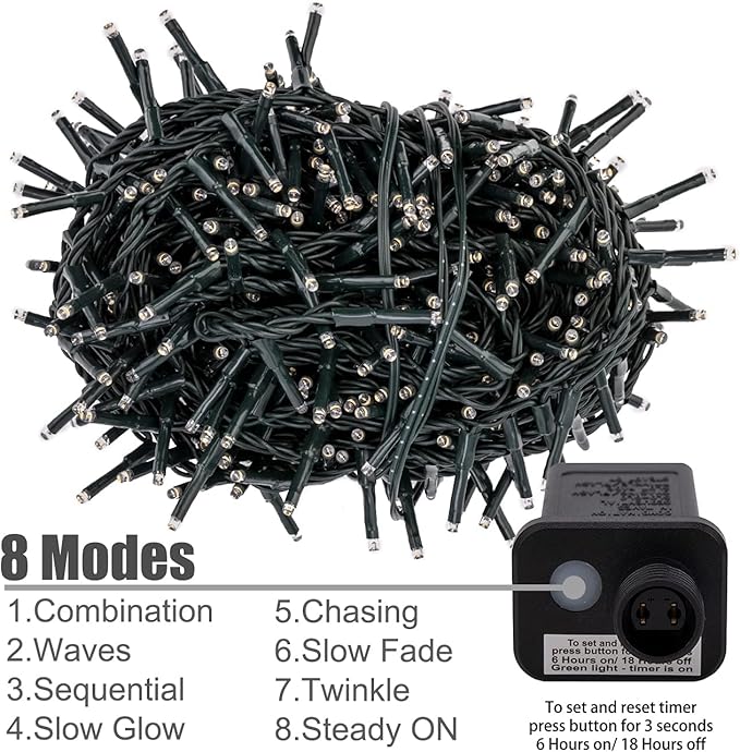 AWQ 1000 LED 82 ft Christmas Cluster Lights Christmas String Lights Decoration Lights for Xmas Home Garden Wedding Party Xmas Tree Bedroom Indoor Outdoor Decor (1000, Multicolor)