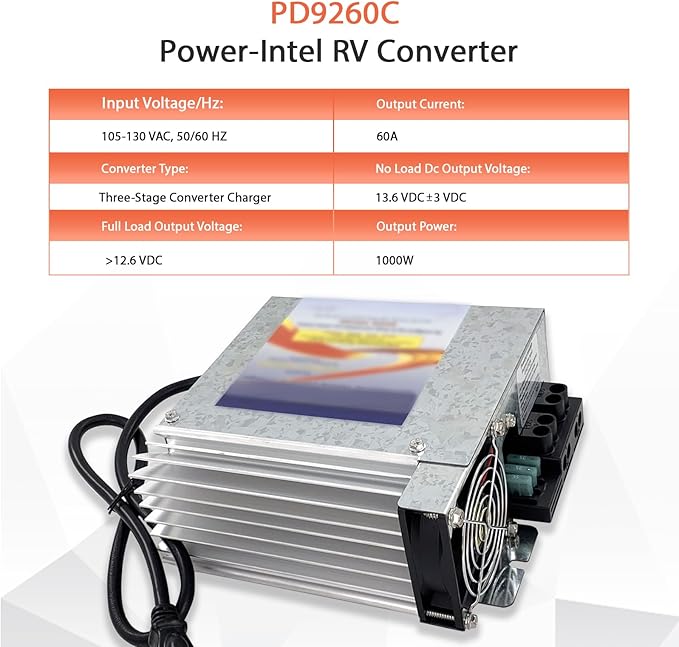 PD9260 RV Power Converter, 12v 60Amp PD9260C,PD9260CV 9200 Series Converter/Charger with Charge Wizard, for RV Camper Caravans