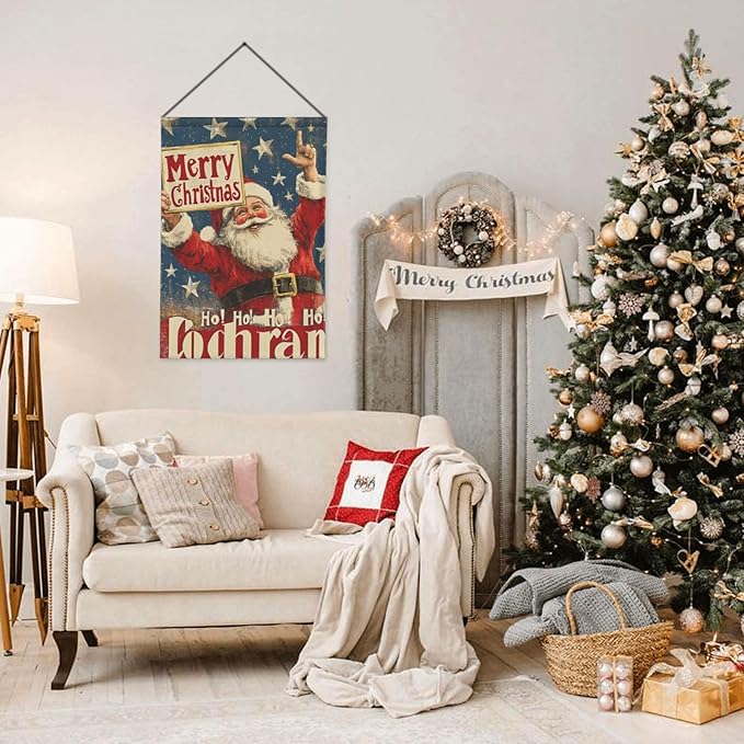 Merry Christmas Garden Flag Vertical Double Sided Outdoor Yard Flags 12.5x18 Inch Burlap Banners Vertical Double Sided for Outdoor Decor Lawn