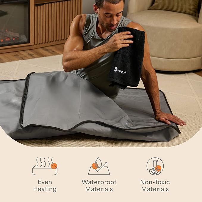 LifePro RejuvaWrap Far Infrared Sauna Blanket for Detox & Relaxation – Available in 5 Colors & 3 Models – Portable Sauna Blanket Infrared for Muscle Relief, Circulation & Recovery – 9 Heat Levels