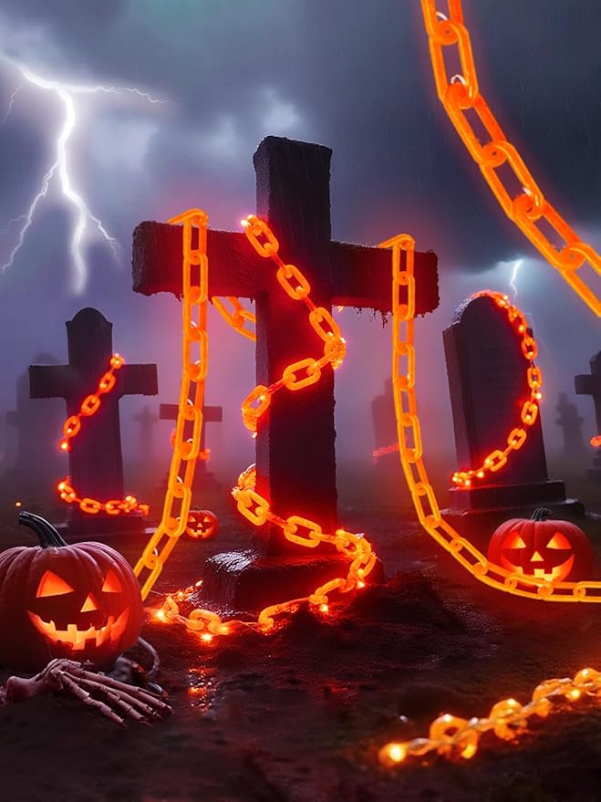 Halloween Battery Lights – 10Ft 160 LED Chain, Waterproof with 8 Modes & Timer