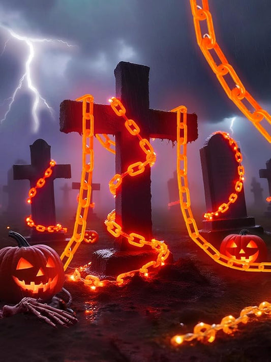 Halloween Battery Lights – 10Ft 160 LED Chain, Waterproof with 8 Modes & Timer