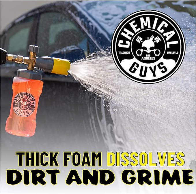 Chemical Guys Big Mouth Max Release Foam Cannon and Blueberry Snow Foam Car Wash Soap, 64 fl oz - Car, Truck, SUV, RV & Boat Wash (Big Mouth Cannon Connects to Pressure Washer) 34 oz Bottle - 2 Items