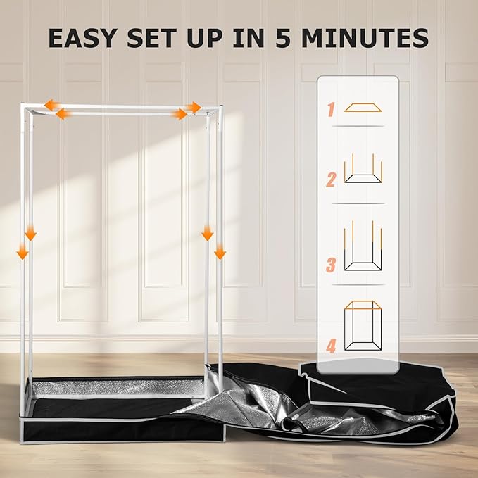 Smartmak Portable Steam Sauna, Personal Sauna Box for Home Spa, 4L Steamer, Full Body Sauna Tent with Adjustable Vision, 16 Levels, 99 Minute Timer, Remote Control, Light, Large Foldable Chair, Black