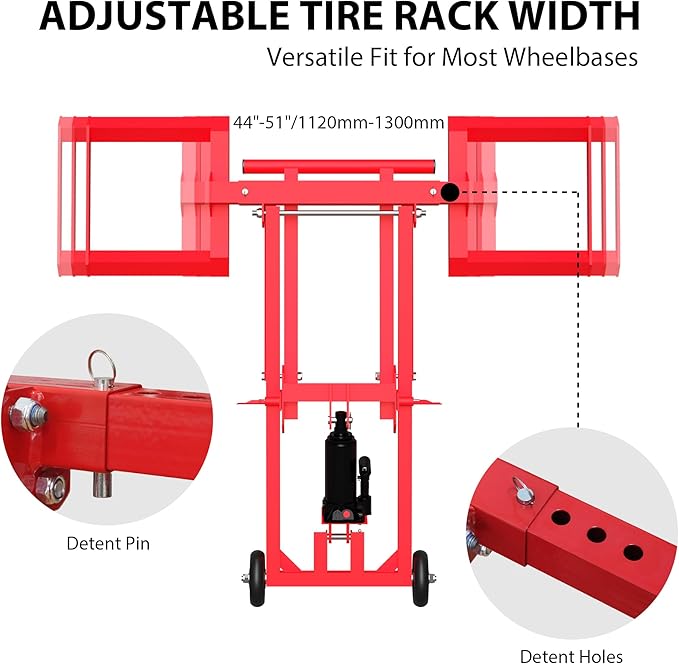 Riding Mower Lift,500 lbs Capacity Lawn Mower Lift Jack with Hydraulic Jack,Foldable Design for Zero Turn Mower Lift and Garden Tractors, Red