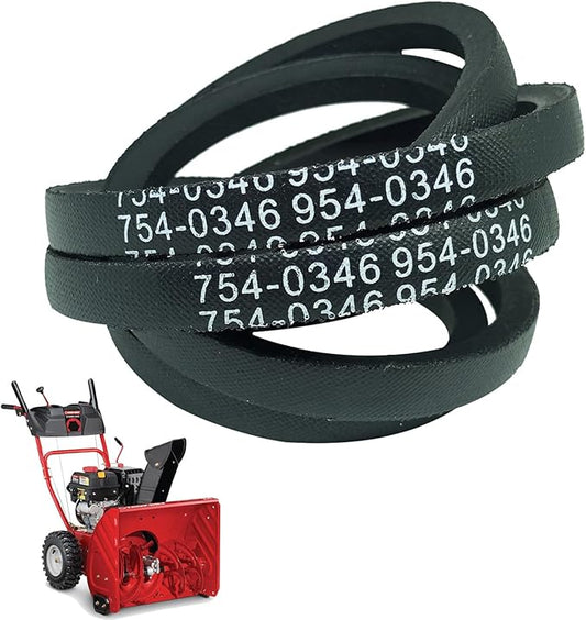 754-0346 Snowblower Auger Drive Belt 3/8" x 30" for Cub Cadet MTD Troy-Bilt White Outdoor 754-0346 954-0346 Ariens 07208400 S-tens 265-013 Toro 6552(2 Pcs)