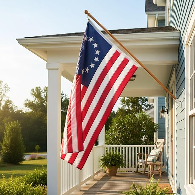 Homissor Betsy Ross Flag 3x5 Feet Embroidered 13 Star American Flags for 250th Anniversary Heavy Duty Outdoor Colonies Banner for Outside