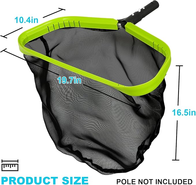 Sepetrel Pool Net,20 Inch Professional Swimming Pool Leaf Skimmer Nets for Cleaning with Nylon Deep Bag,Heavy Duty Aluminum Frame & Handle Rake(Pole Not Included)