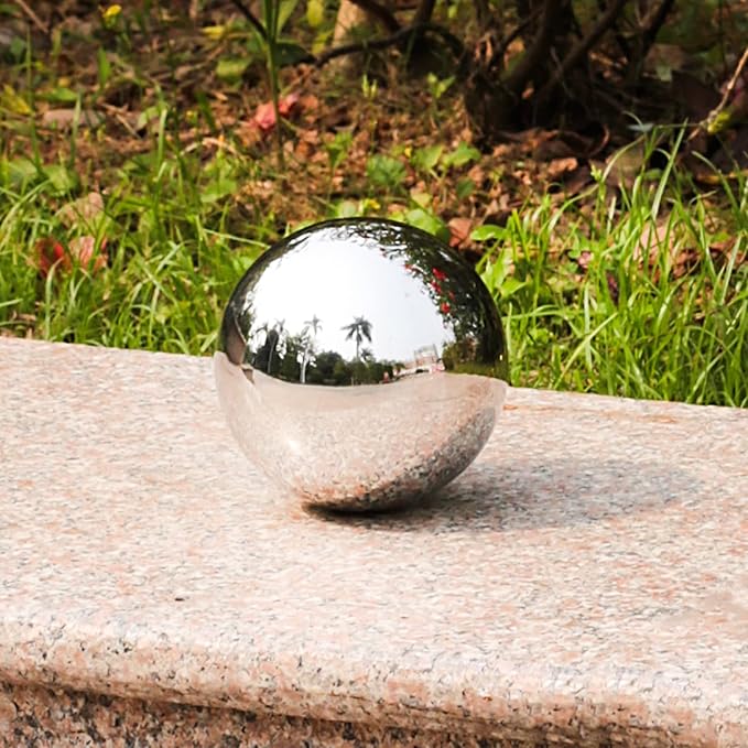 Stainless Steel Gazing Globe Mirror Ball (12inch,Silver)