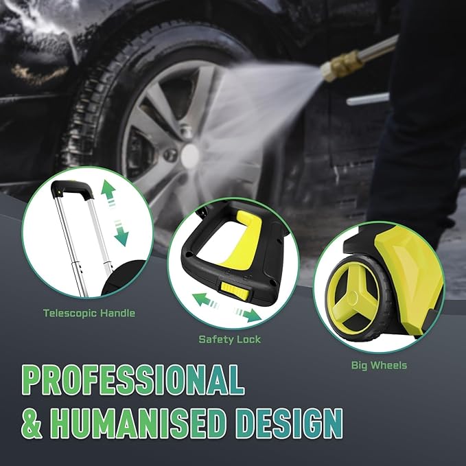 Pressure Washe Power Washer with Touch Screen 5000PSIIMAX Pressure Adjustable Cleaning Machine with Foam Cannon, 4 Quick Connect Nozzles, Inlet Hose & Filter for Cars/Fences/Driveways Cleaning