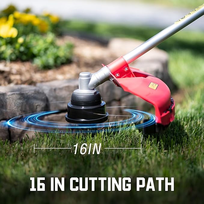 PowerSmart Gas Weed Wacker 25.4cc, 2-in-1 String Trimmer/Edger 16-Inch with 10-Inch Brush Cutter for Garden Edging & Lawn Care