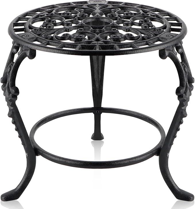 MOLIGOU Potted Plant Holder, Cast Iron Flower Pot Stand, Heavy Duty Plant Stand