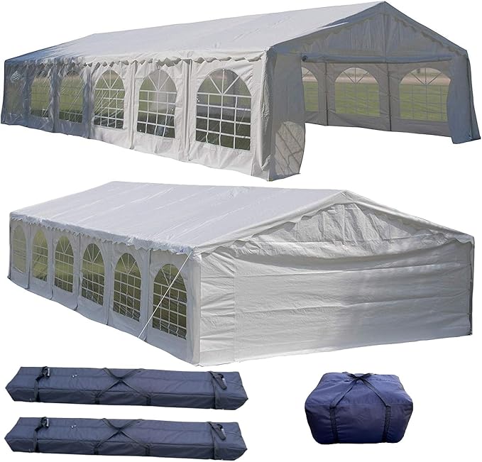 DELTA 40'x20' Budget PE +(2) Long Bag+(1) Short Bag, Large Party Tent,Event Canopy, carpas para Fiestas.Wedding Tents Garden Shelter Gazebo,Outdoor Canopy, with Waterproof Top Cover