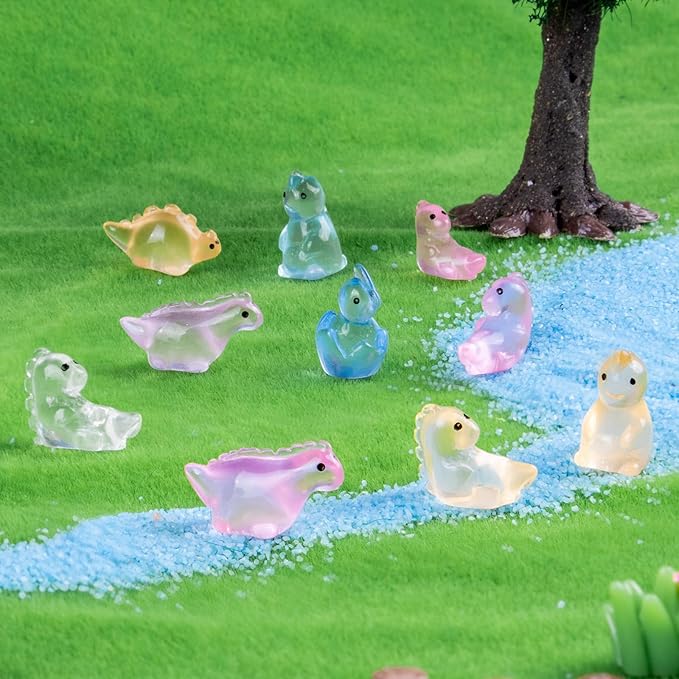 80 Pcs Mini Resin Dinosaur Variety Tiny Animals Figures Miniature Little Small Dinosaurs Figurines Bulk for Micro Fairy Garden Landscape Accessories Hide Crafts Decor