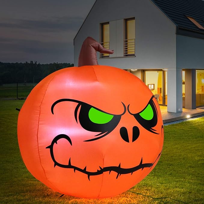 Sizonjoy 4 Ft Halloween Blow up Inflatable Pumpkin Decoration-Lighted Halloween Inflatables Outdoor for Home Yard Garden Indoor and Outdoor Halloween Decoration
