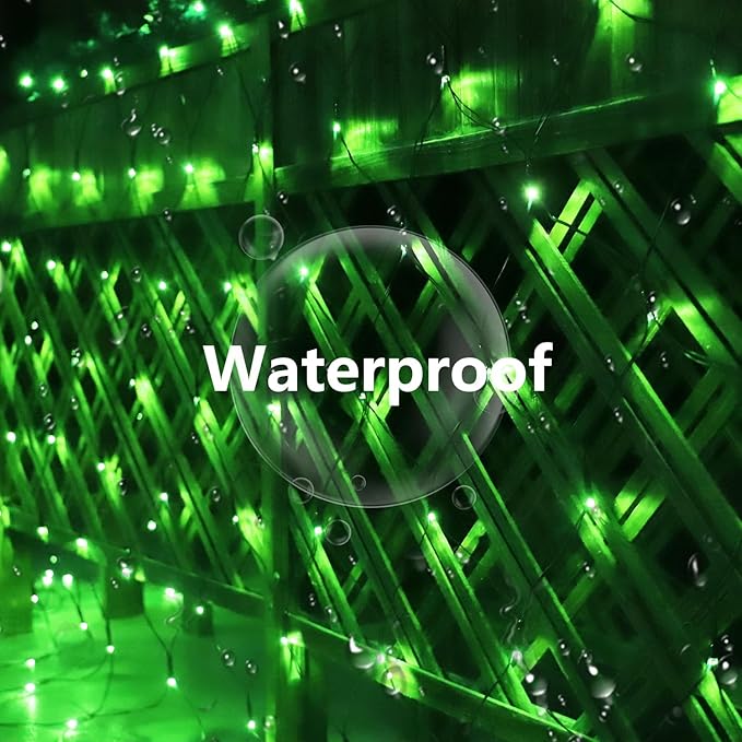 Solar Net Lights Outdoor Mesh Lights Christmas Decorations, 200LED String Tree Wrap Waterproof 19 Modes for Bushes, Fence,Garden, Shrubs,Trunk, Halloween,Xmas Decor (Green, 9.8ft x 6.6ft)