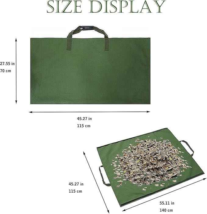 Reusable Yard Waste Bags, Leaf Bags with Handles 600D Oxford Cloth Leaf Collector Foldable Waste Container Lawn Leaf Pick Up Tools Portable, 45.27x22.75 (inch)