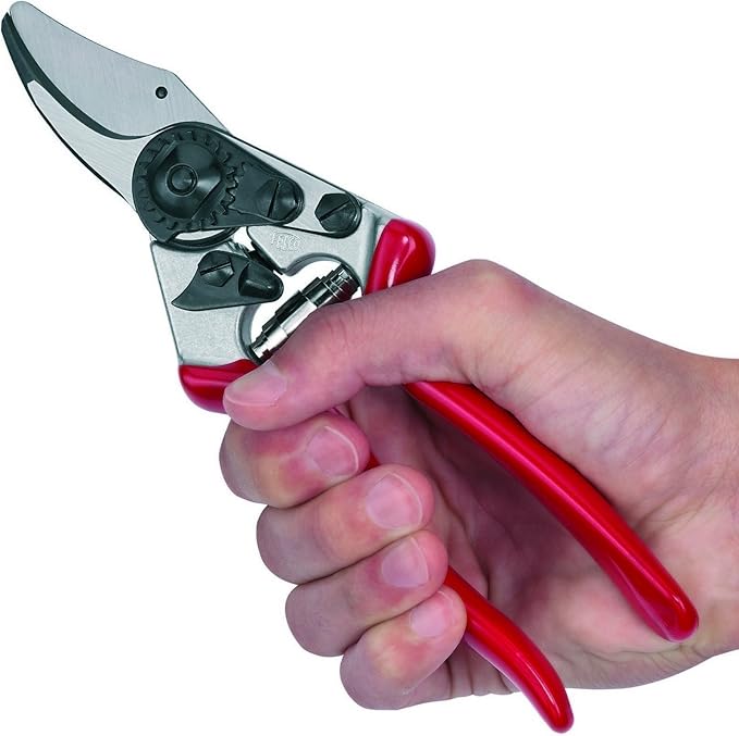 Felco F6 Pruning Shears – 7.7" Swiss-Made Garden Clippers for Medium Hands | Hand Pruners for Gardening | Garden Tool Cutter with Precision Bypass Blade, Forged Aluminum Handles, Replaceable Parts