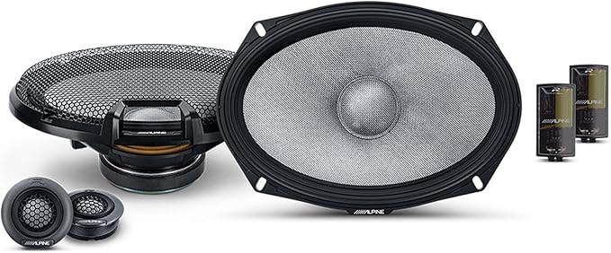 Alpine 6x9 R2 High-Resolution Speaker Bundle - A Pair of R2-S69C 2-Way Component Speakers & a Pair of R2-S69 6x9 Coaxial Speakers