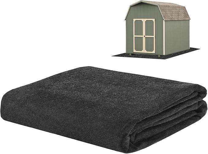 3 mm Thickened Outdoor Storage Shed Mat, 5x6 ft Waterproof Shed Flooring Mat for Patio Furniture Floor Protecting from Wear/Liquid/Dust/Oil, Non-Slip Felt Rubber Rug Pad [Grey]
