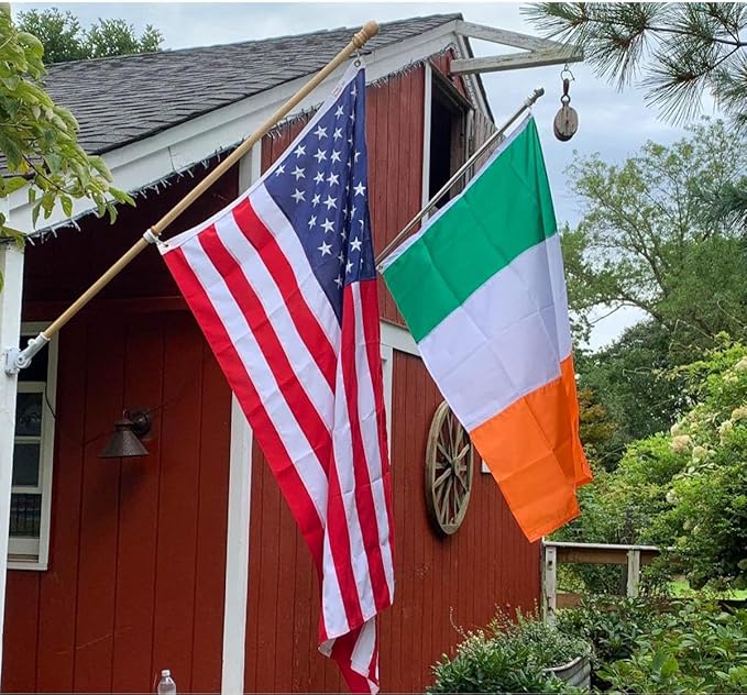Ireland Flag 5x8 FT 100% Made in The USA-Heavy Duty Vibrant Colours Double Sided Irish National Flag with 3 Brass Grommets for Home/Company/Indoor Outdoor Decoration