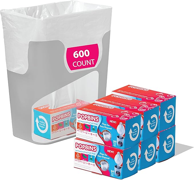 Trash Bags - Small Garbage Bags, Clear Trash Can Liners for Bathroom Bins, Bedroom, Office & Kitchen Waste, Multi-Purpose Household Wastebasket Cleaning Supplies - 4 Gallon, Pack of 20